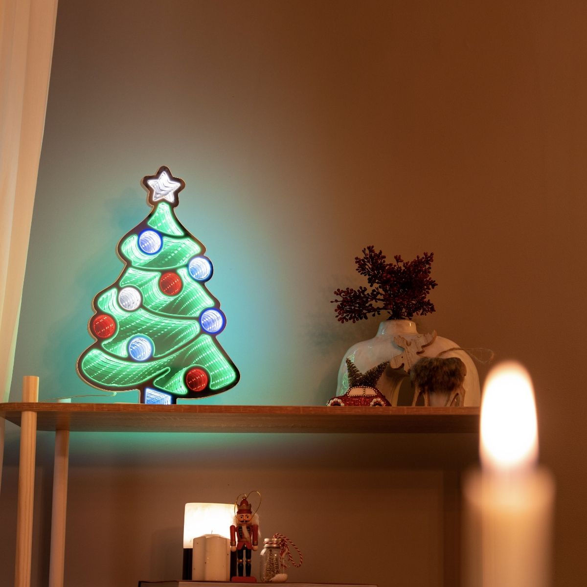 Kerst tafellamp kerstboom incl. LED met timer - Infinidade