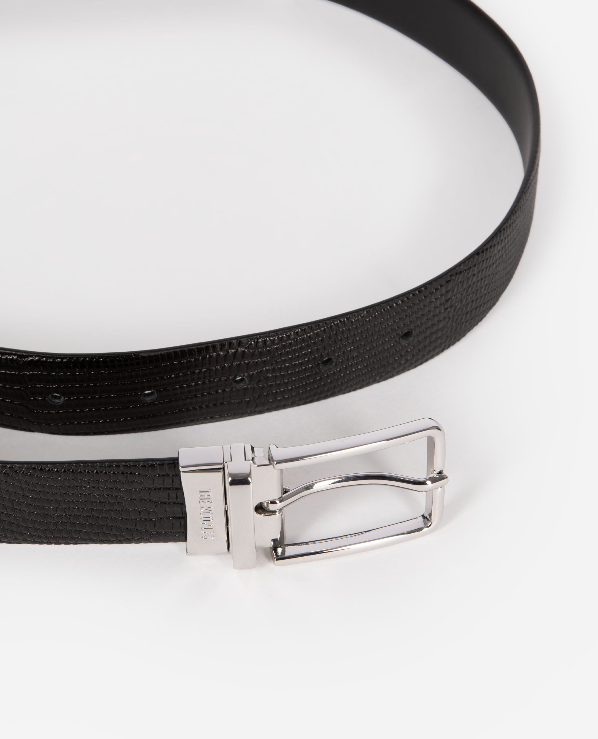 Ceinture réversible en cuir noir