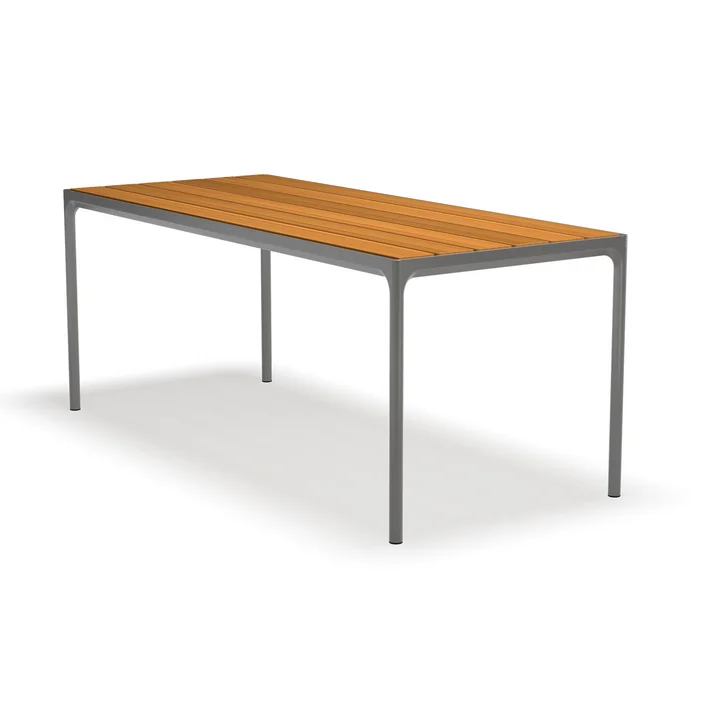 HOUE - FOUR Outdoor Tisch, 210 x 90 cm, Bambus / dunkelgrau