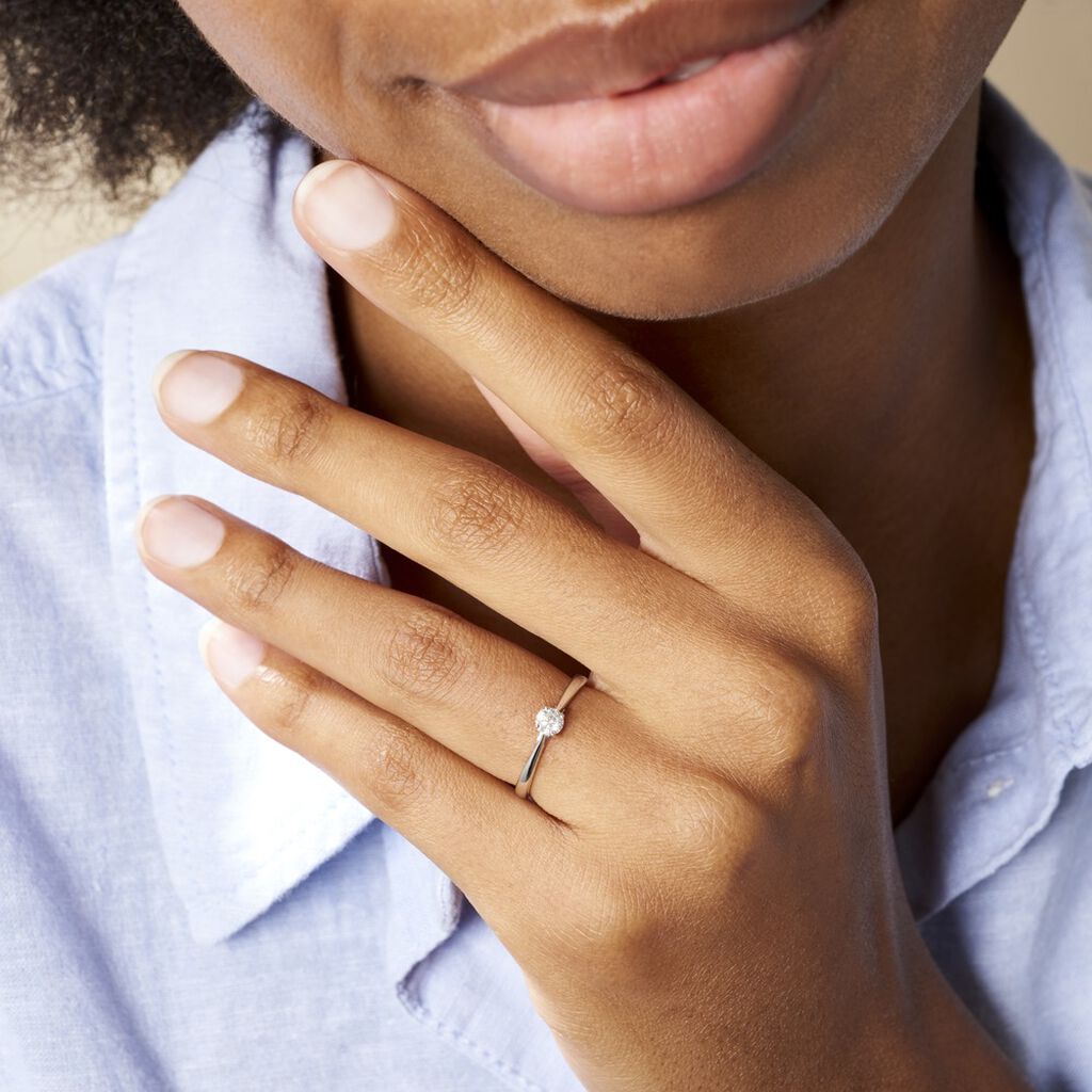 Bague Solitaire Aphrodite Or Blanc Diamant