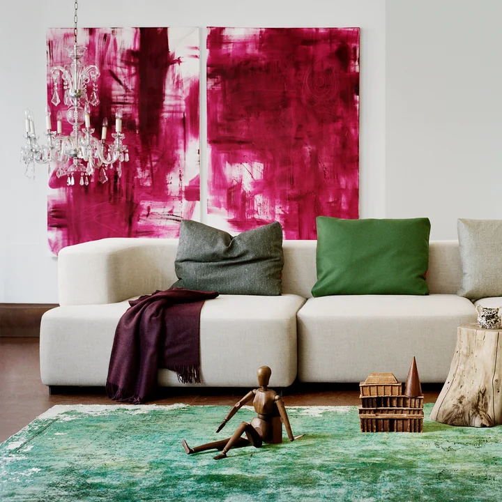Fritz Hansen - Alphabet Ecksofa, 2-Sitzer, Armlehne links, beige (Christianshavn 1120)