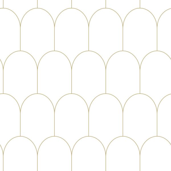 Estahome Art Deco Motief Behang V - 0,53 x 10,05 m - Petrolblauw / Goud