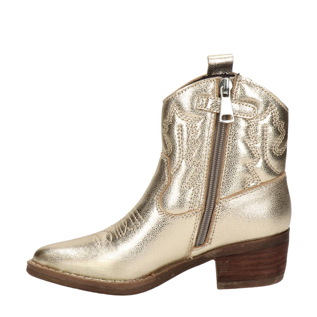 Nelson Kids leren cowboylaarzen goud