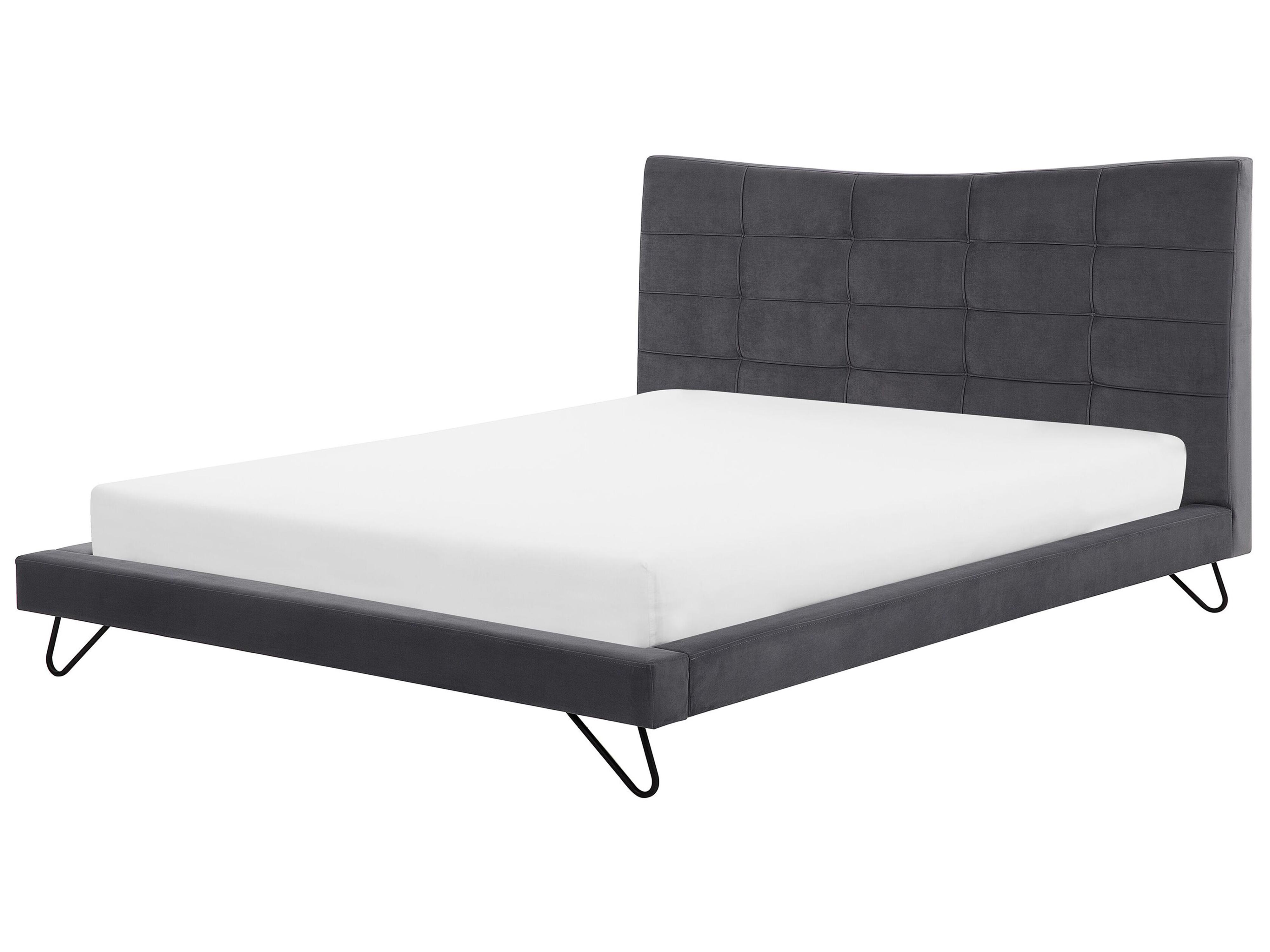 Bed Fluweel LANNION 180 x 200 cm Donkergrijs