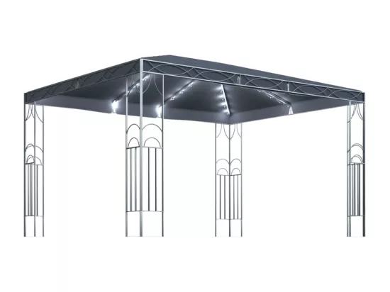 Tonnelle avec guirlande lumineuse à LED 400x300 cm Anthracite