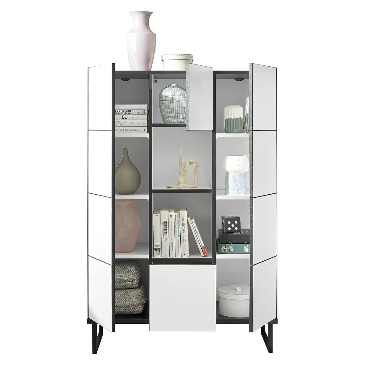 Highboard Vega schwarz,weiss