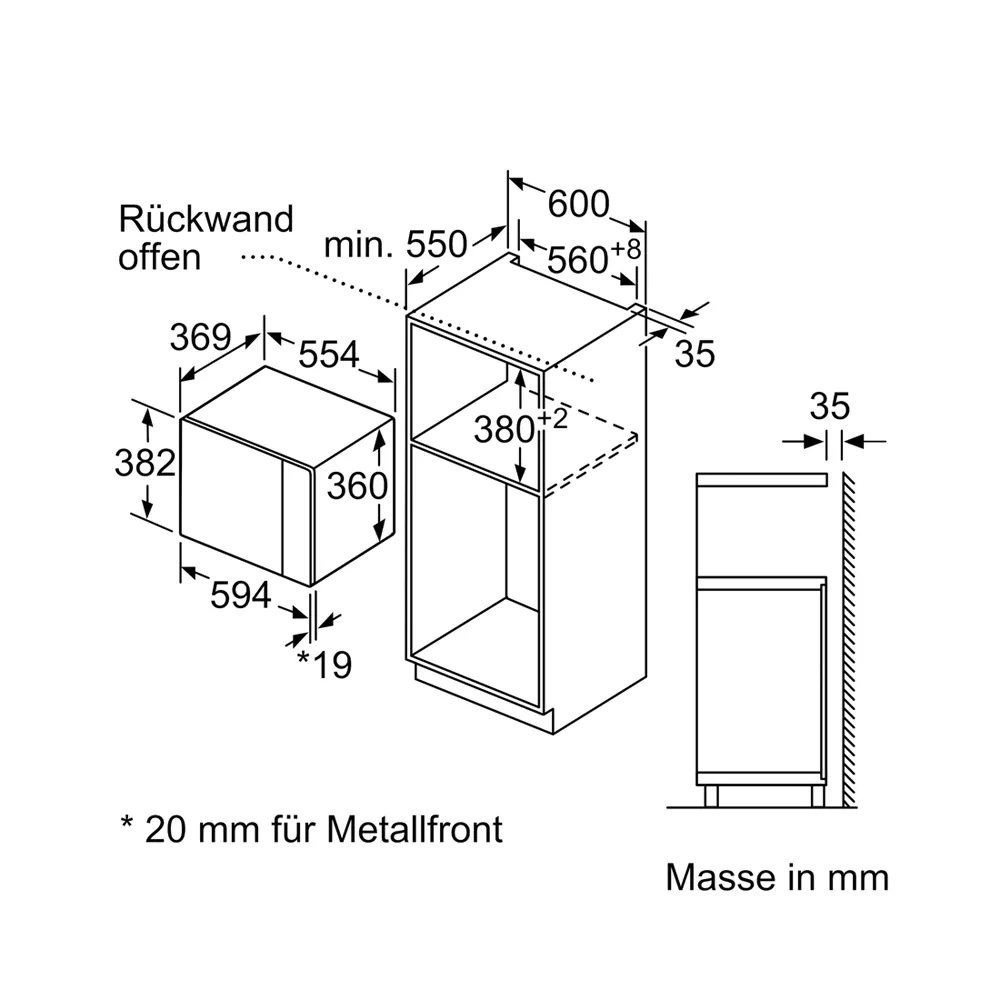 Siemens BE555LMB1C Einbau-Mikrowelle