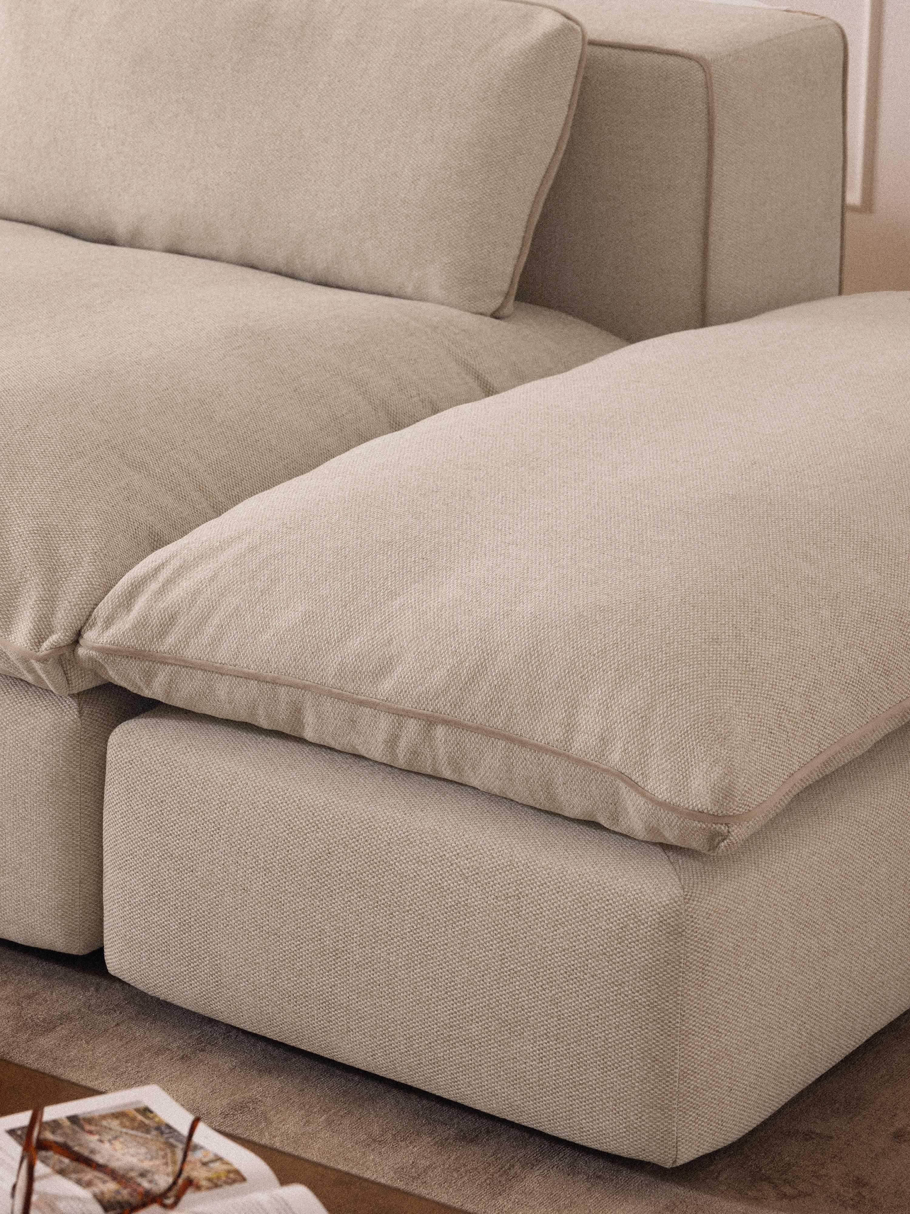 Modulaire XL-bank Felix (3-zits) met poef