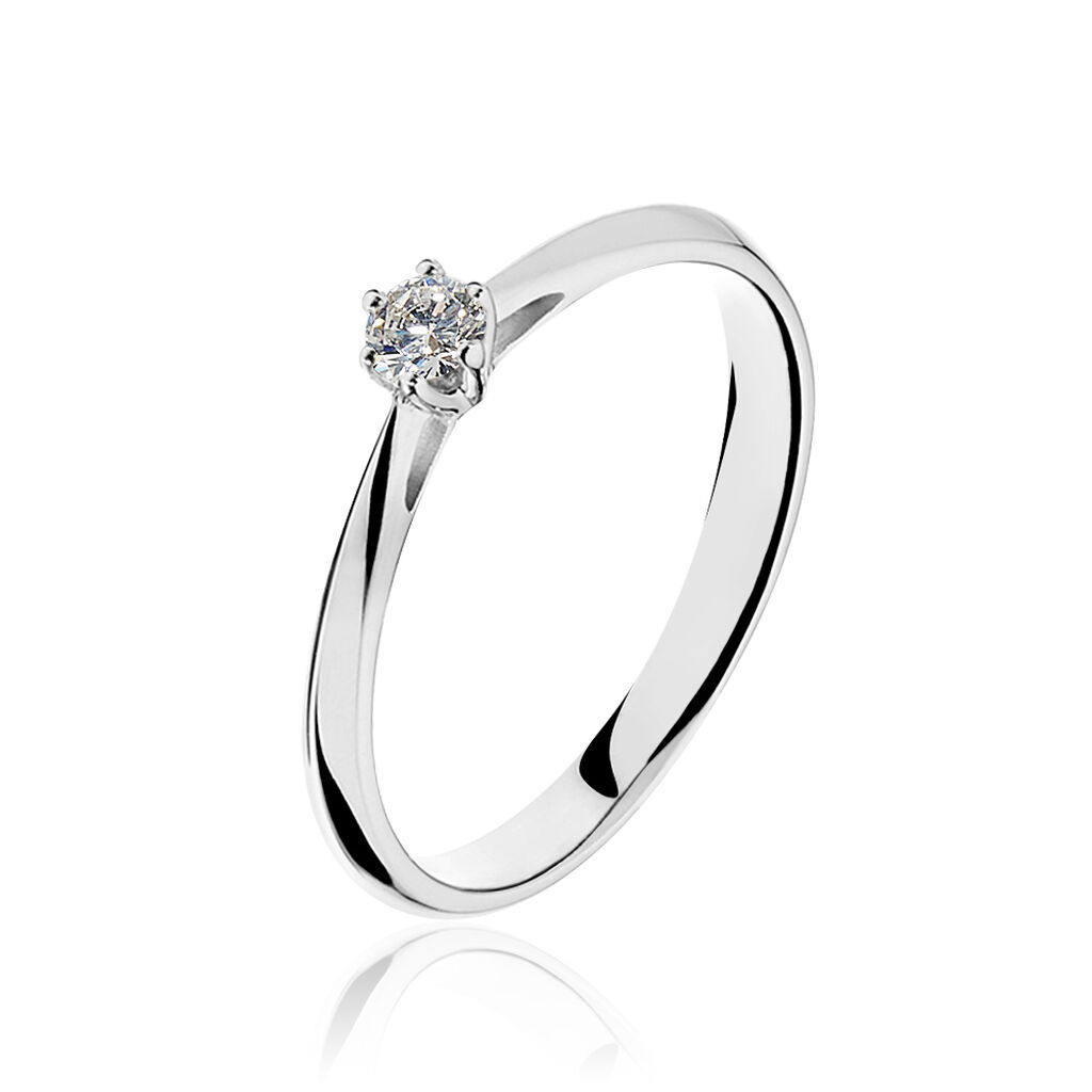 Bague Solitaire Veronika Or Blanc Diamant