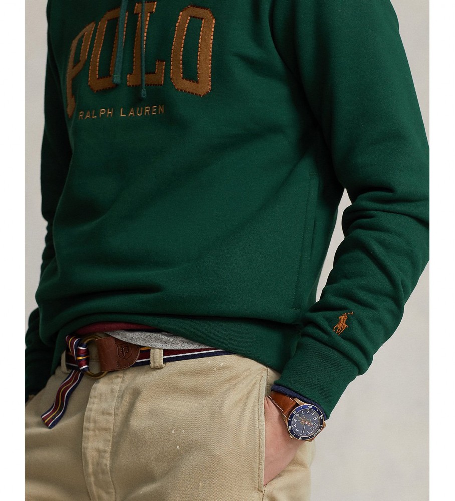 Moletom com capuz Ralph Lauren Logo Fleece na cor verde