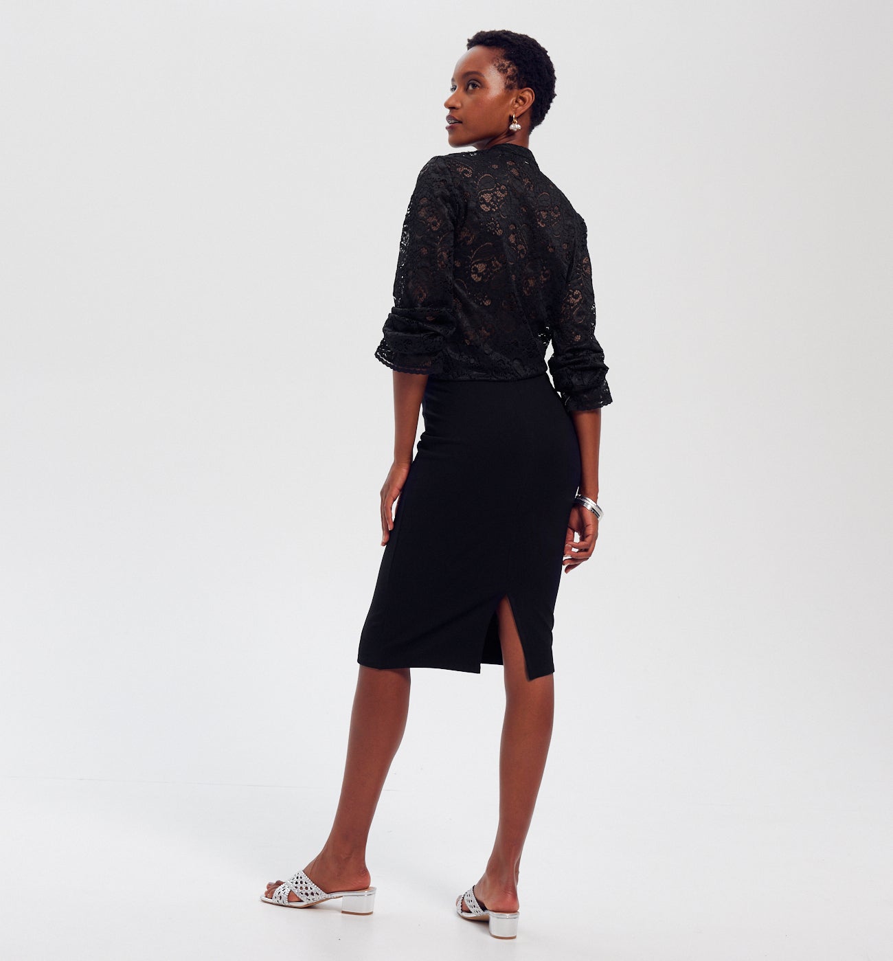Jupe crayon en jersey Milano - Noir
