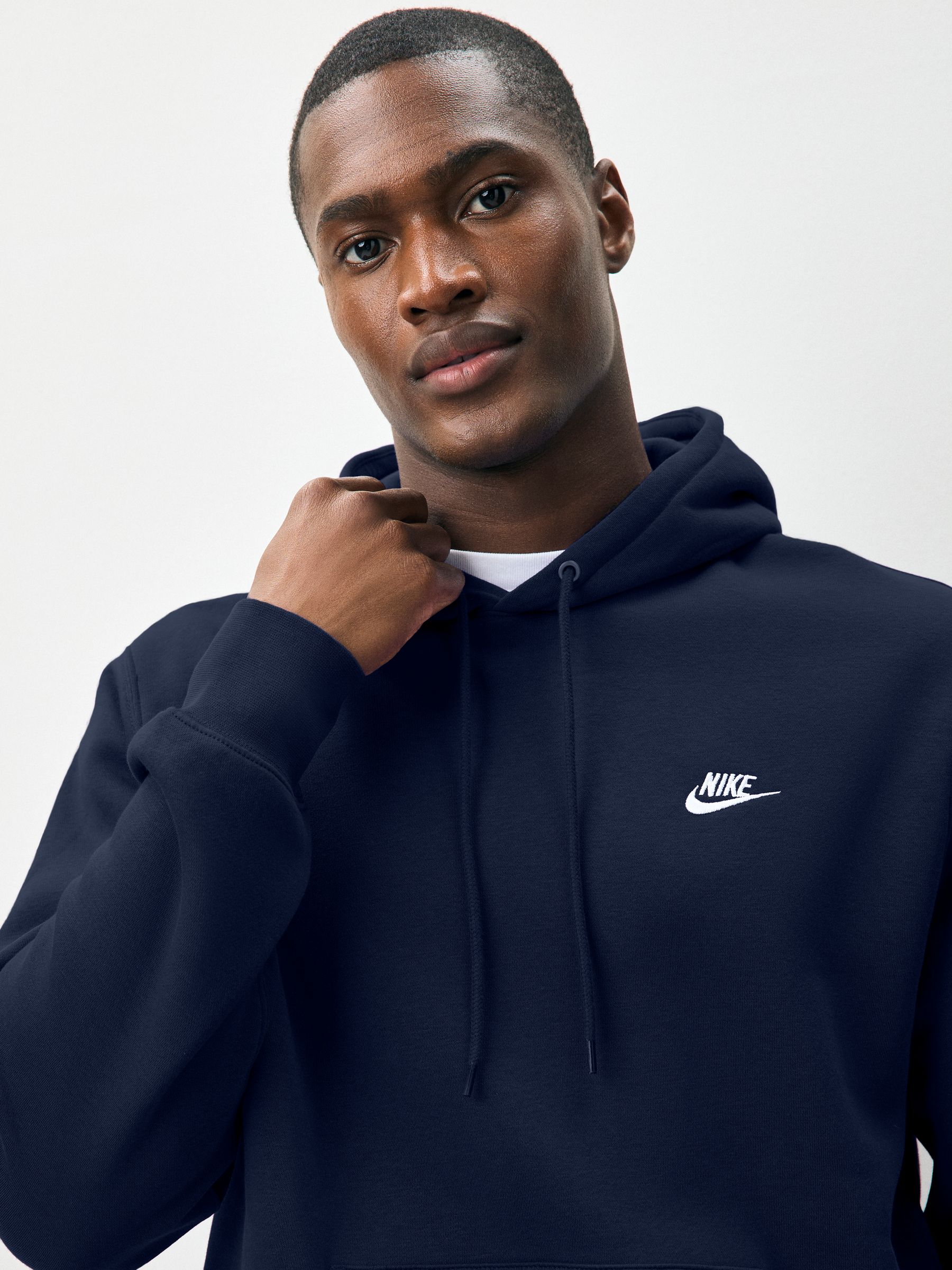 Marineblauwe Obsidian - Nike Club pullover-hoody