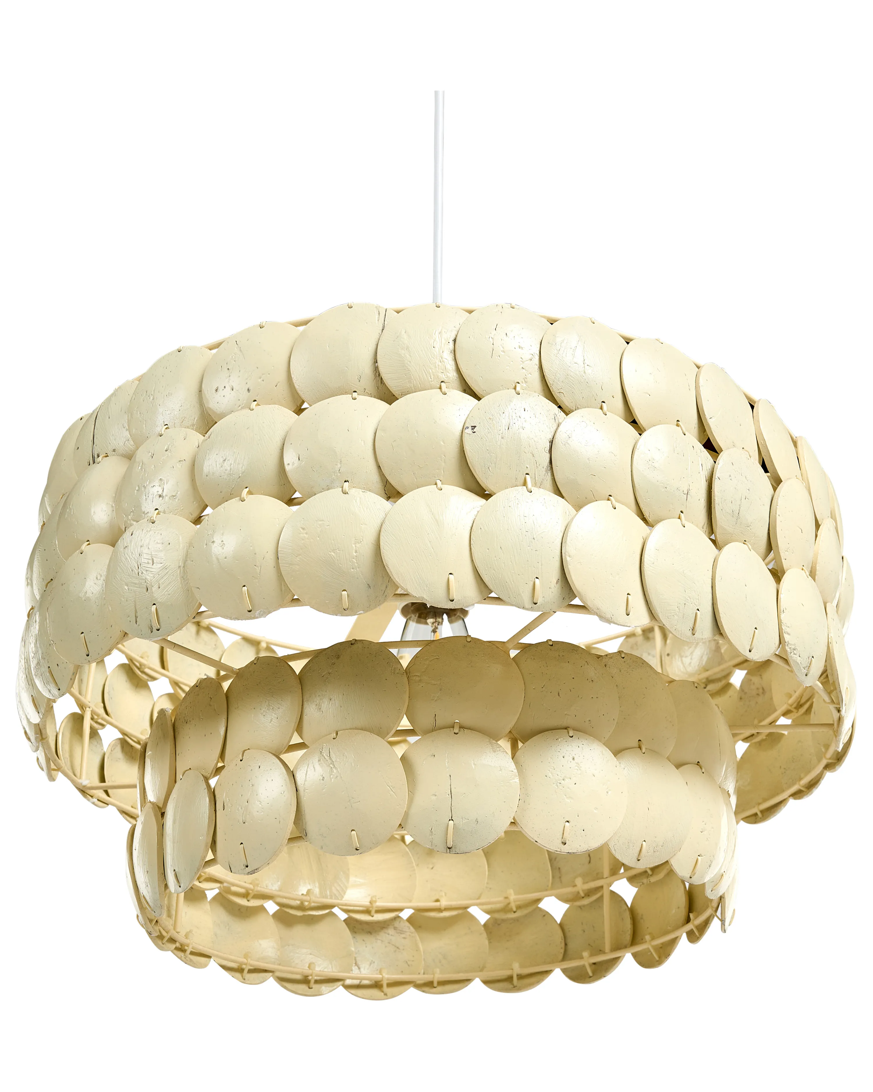 Kroonluchter KOTMALE Kokosnootschaal Lichtbeige