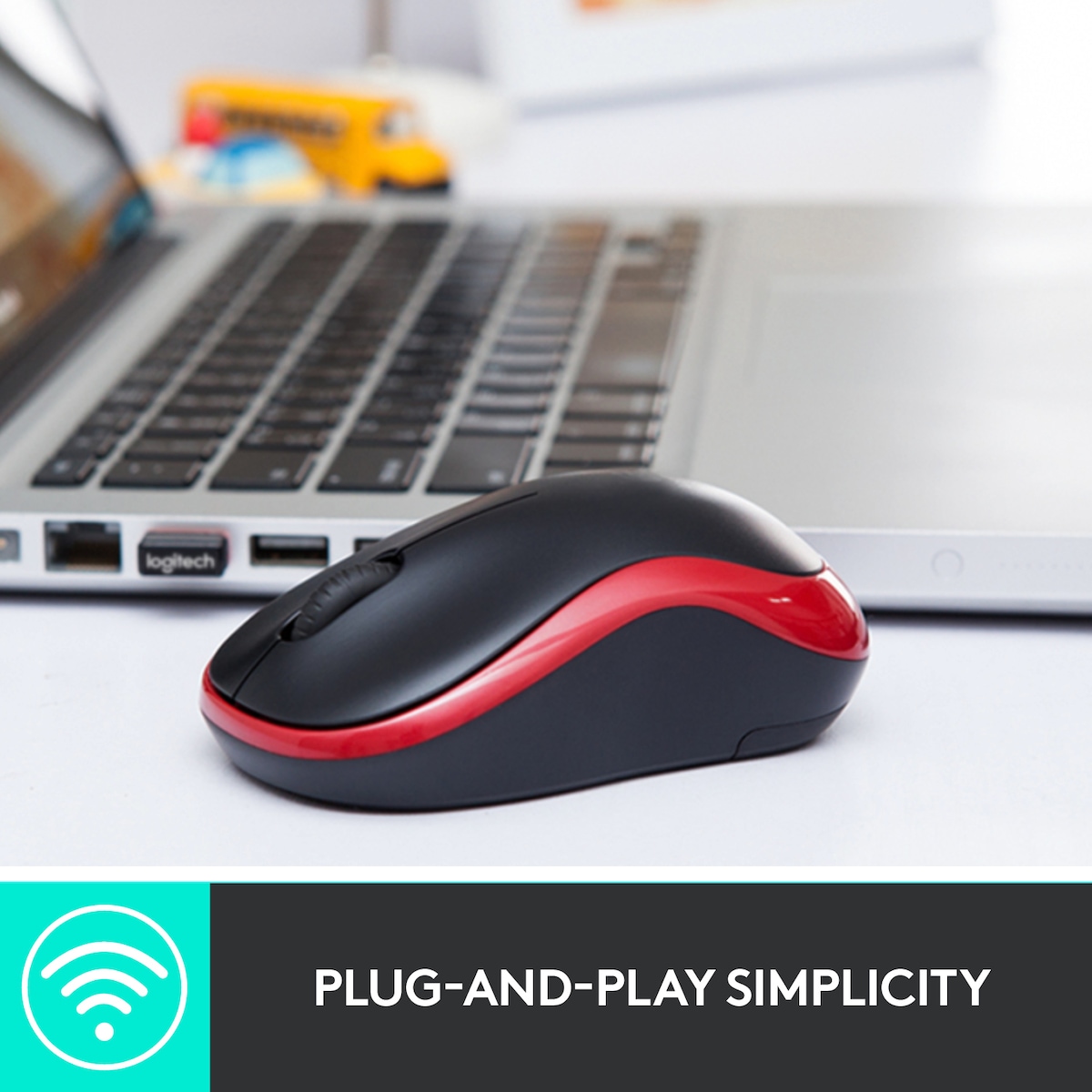 Logitech M185 trådløs mus (grå)