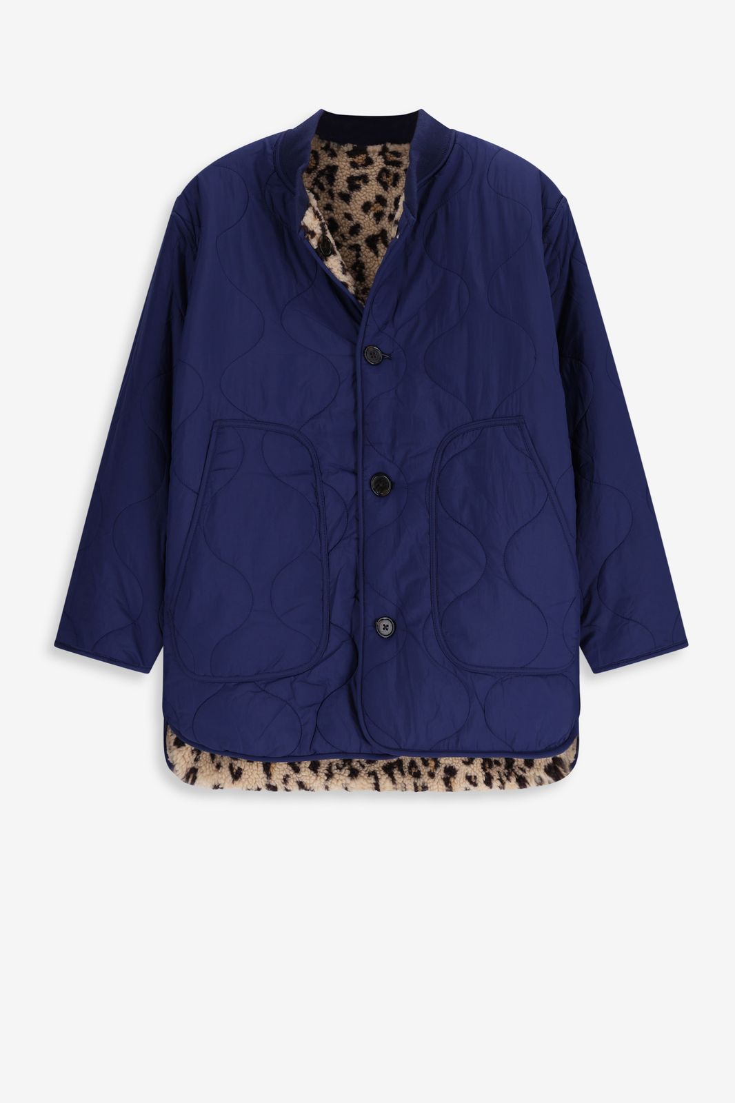 Bruine teddy jas met leopard print