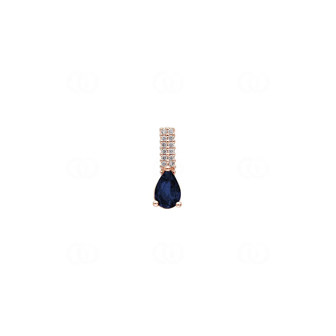Anhänger 750/18 K Roségold mit Saphir & Diamanten 0.05 ct H/si