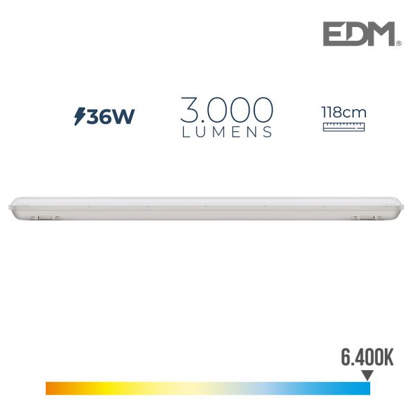 EDM Armadura LED IP65 36W 3000 Lumens 6.500K Luz Fria - ELK31411