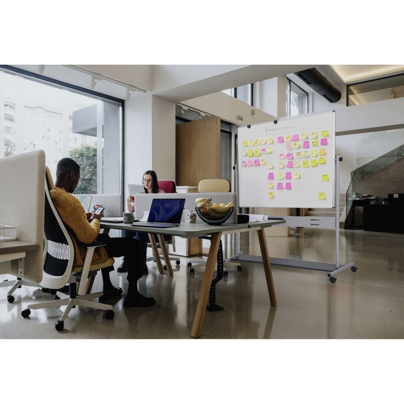 Tableau blanc mobile émaillé pivotant Evolution Bi-Office 150 x 120 cm
