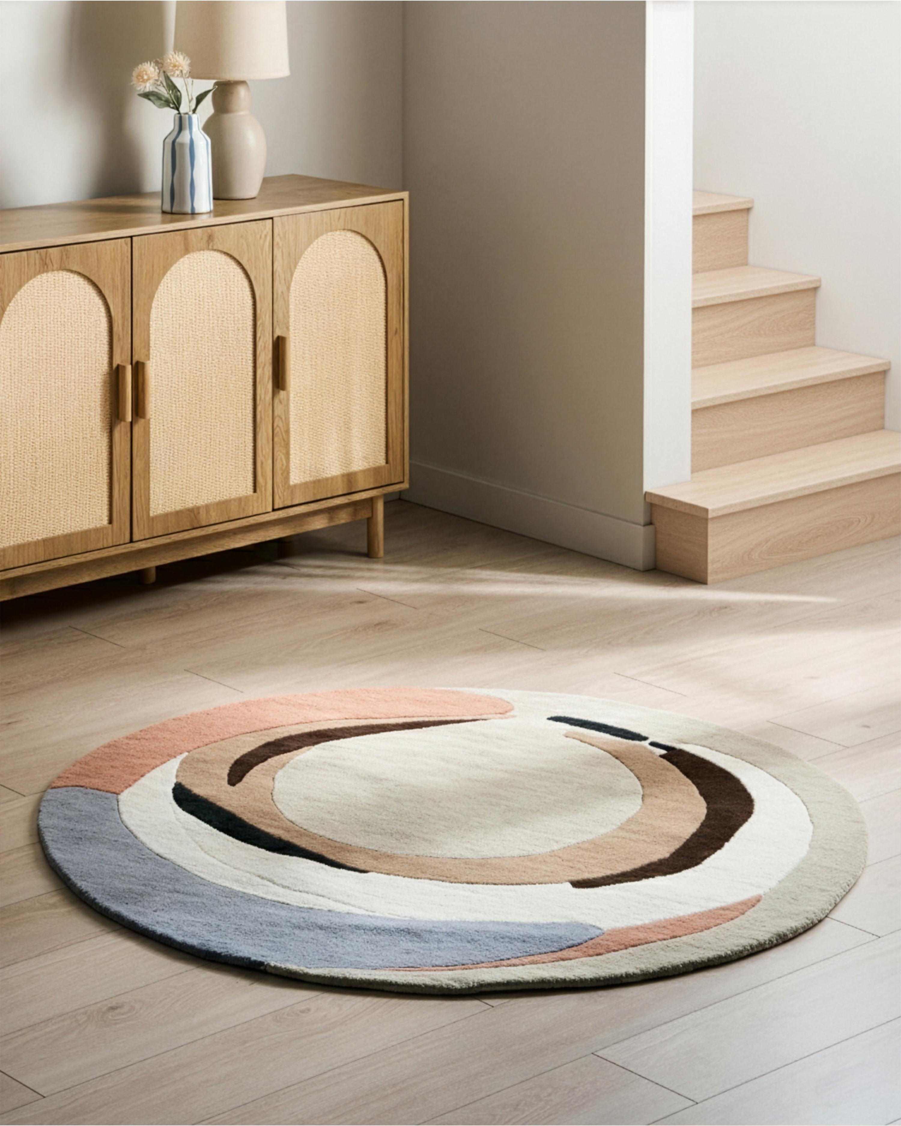Vloerkleed SARGODHA Meerkleurig ø 140 cm Wol
