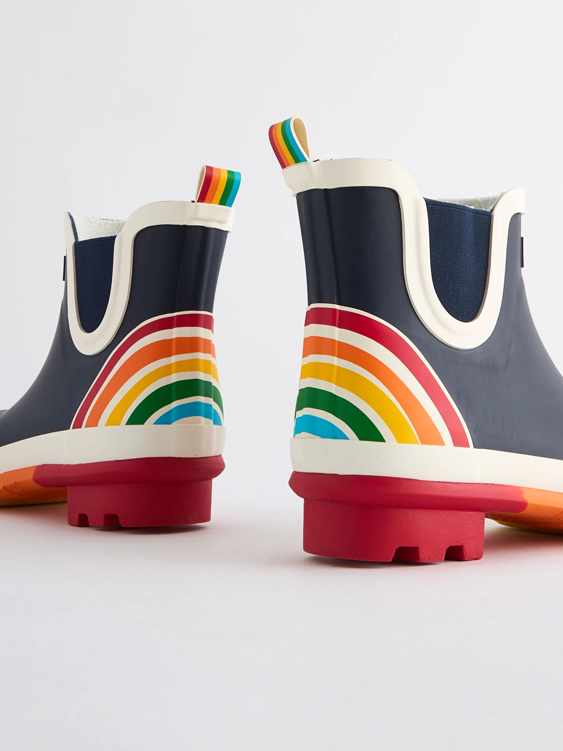 Marineblauw - Little Bird by Jools Oliver regenlaarzen met regenboog voor volwassenen