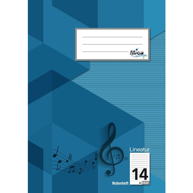 Notenheft A4 - Lineatur 14 - 8 Blatt