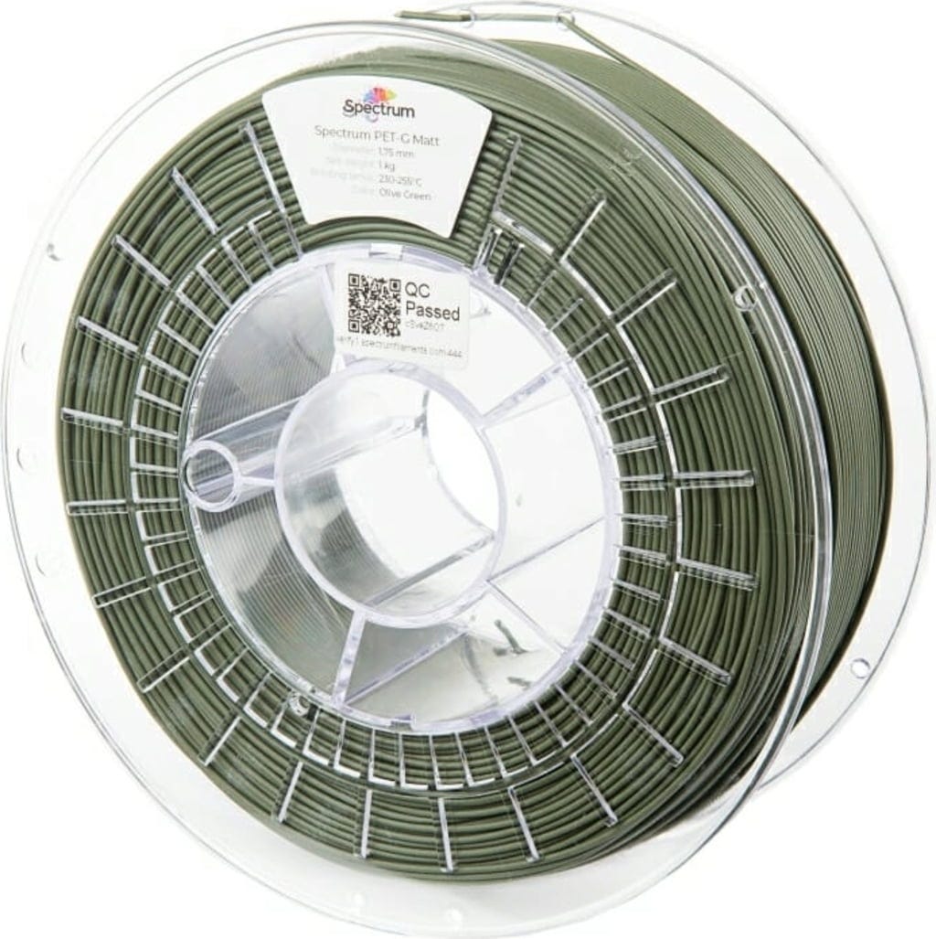 Spectrum  PET-G Matt Olive Green, 1,75 mm / 1000 g    Modifiziertes PET-G mit matter Oberfläche