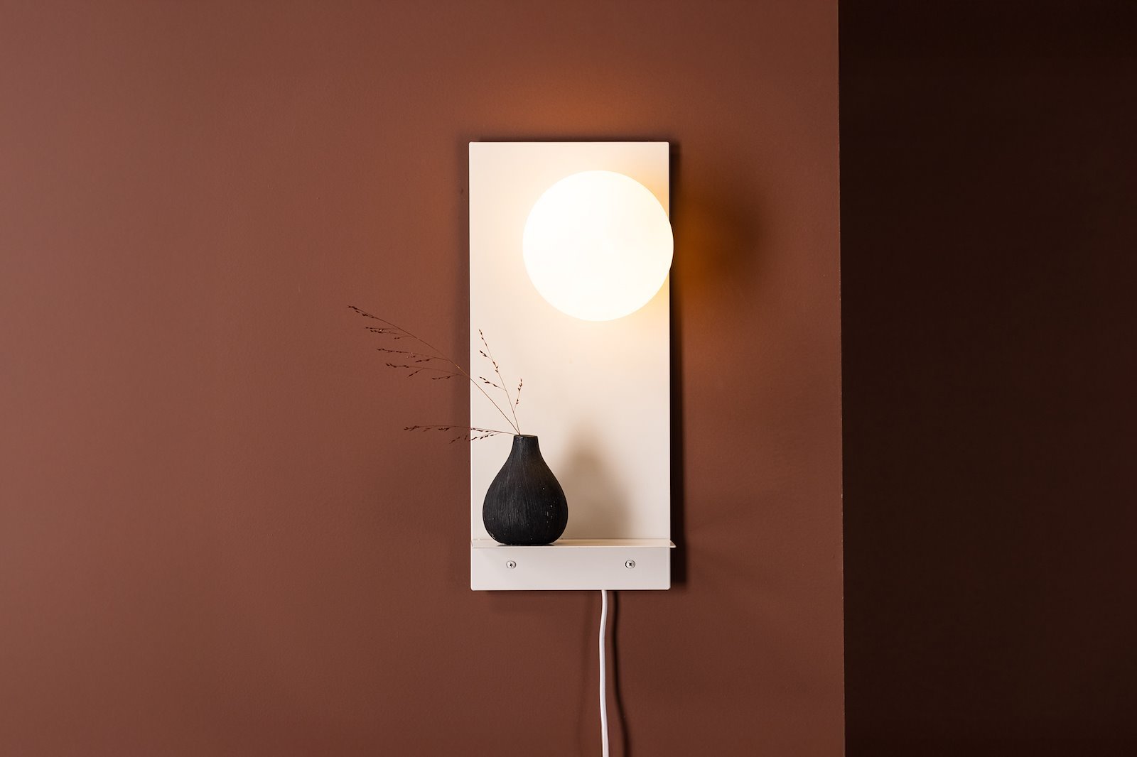 Troyes vegglampe Hvit/hvitt glass