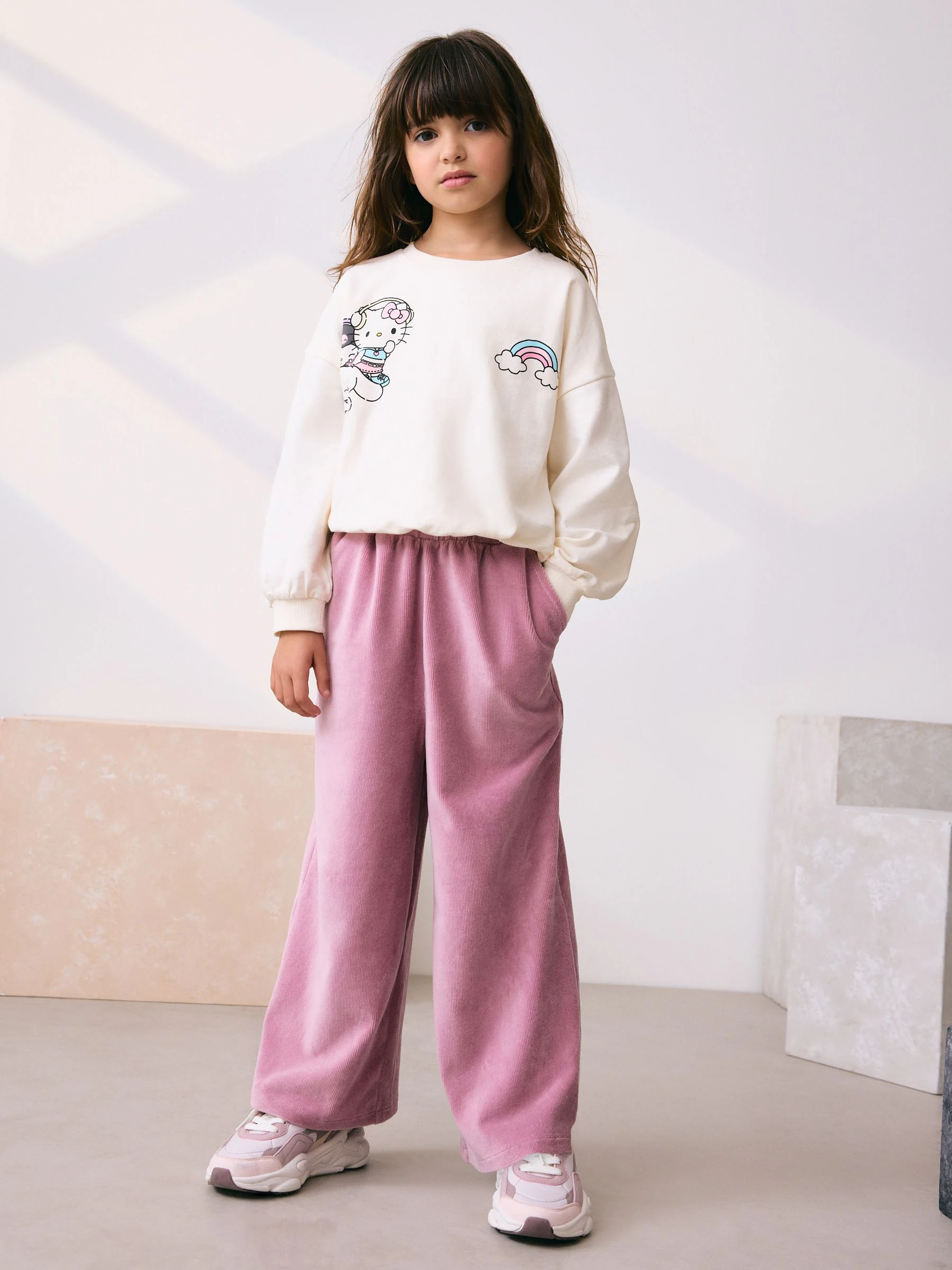 Roze - Cord Wide Leg Trousers (3-16yrs)