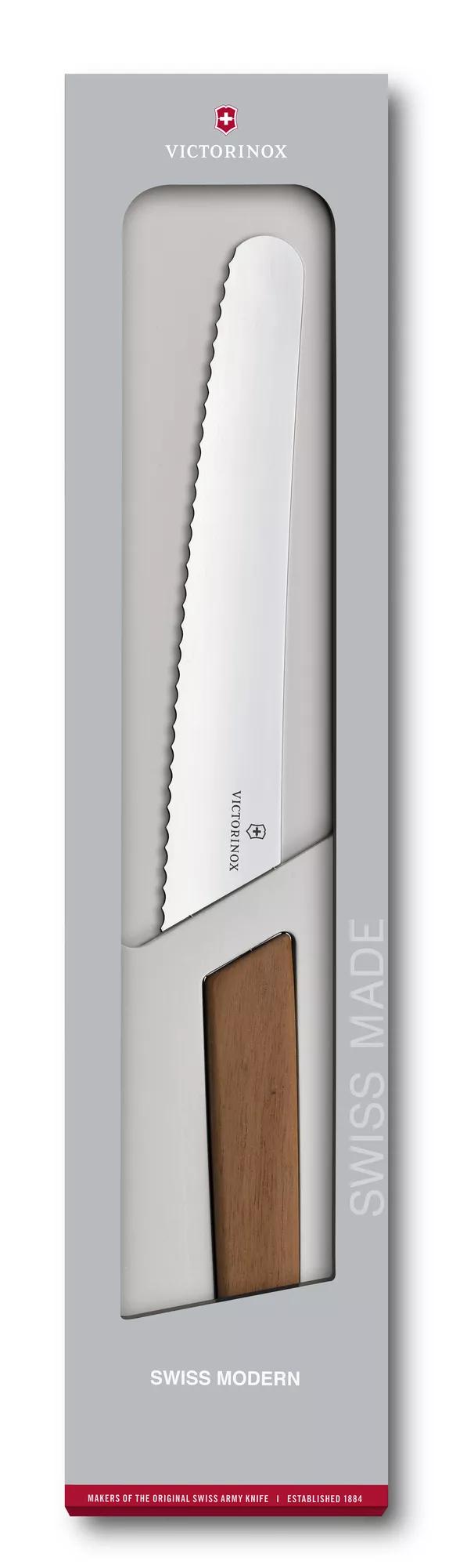 Swiss Modern Brot- und Konditormesser-Nussbaumholz