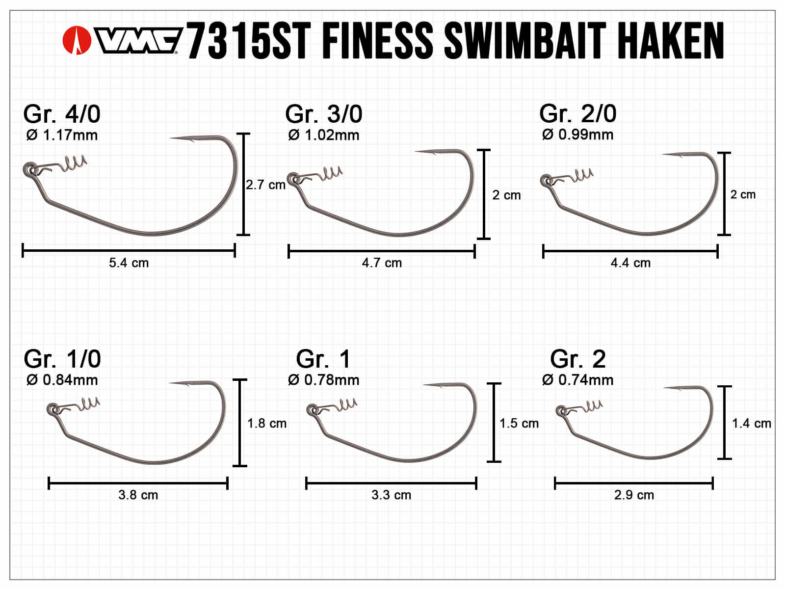 VMC Weighted Finess Swimbait Haken (7315SL)