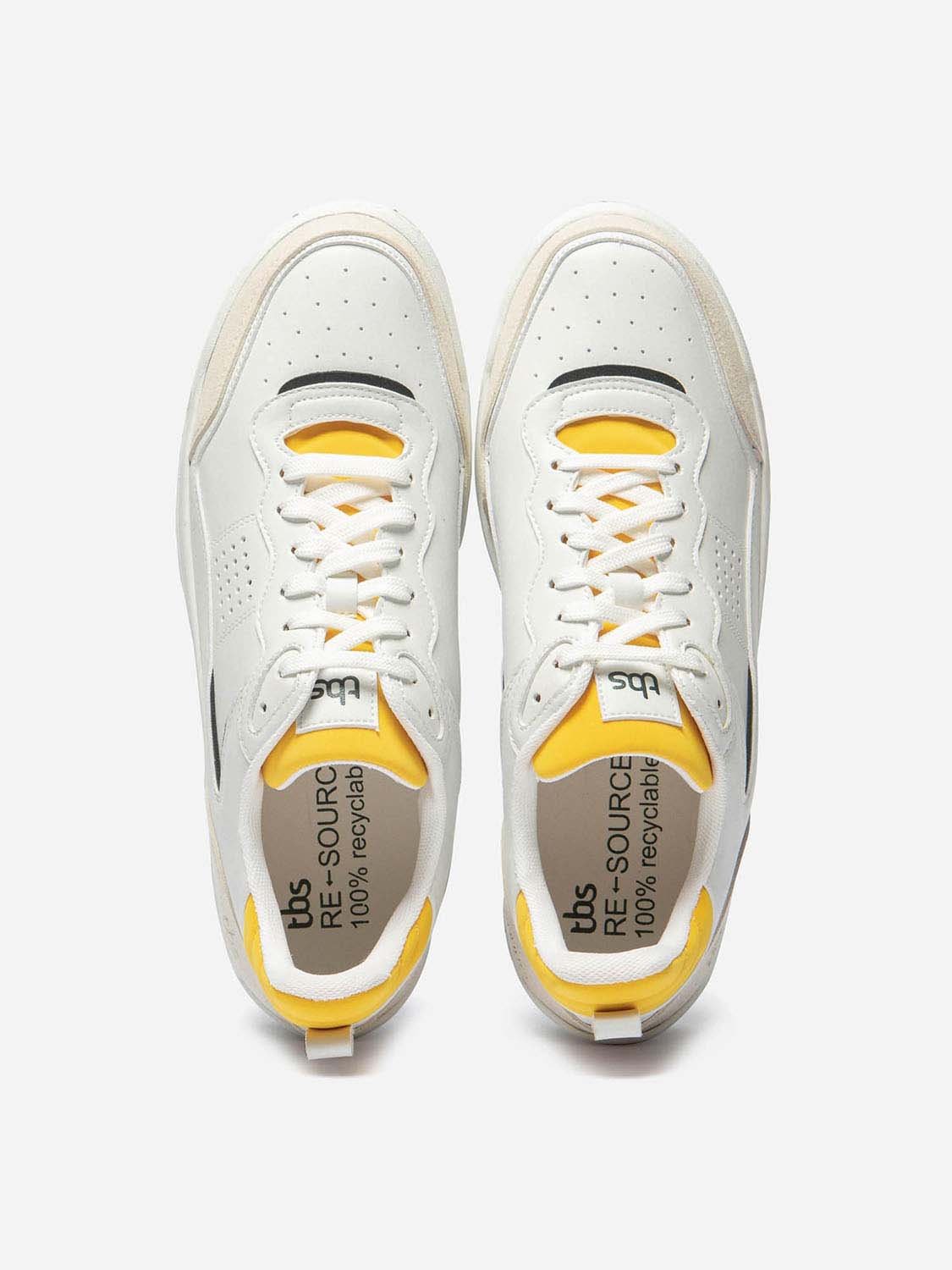Baskets Homme Blanc et Jaune Recyclables
