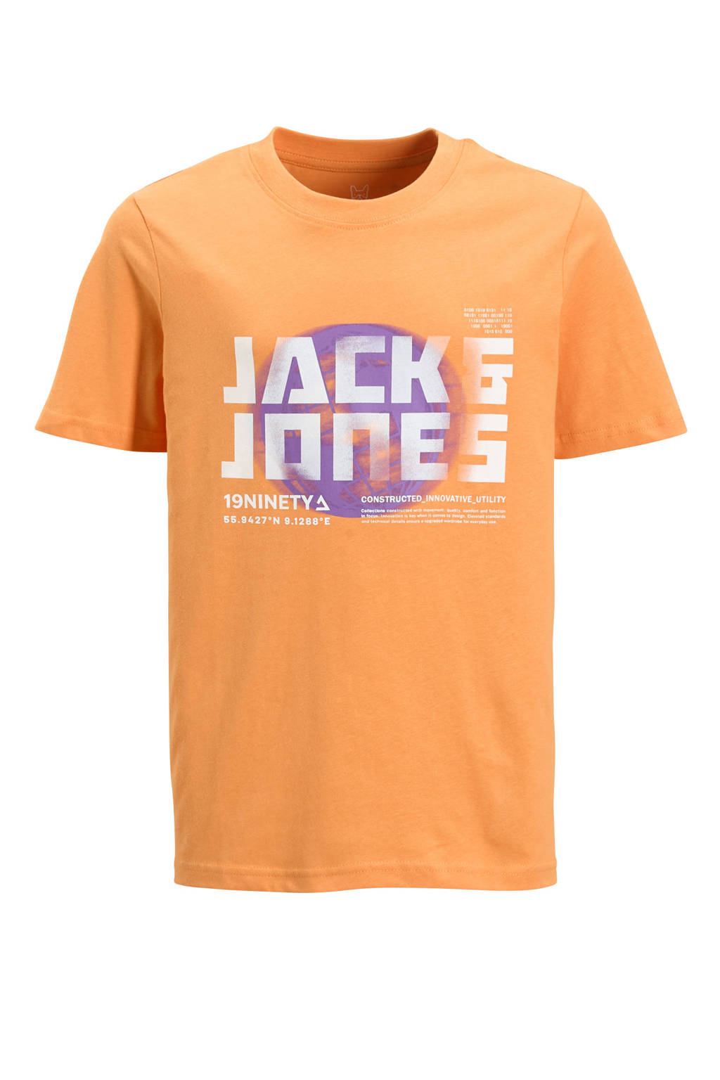 JACK & JONES T-shirt JCOPHOTO met logo oranje