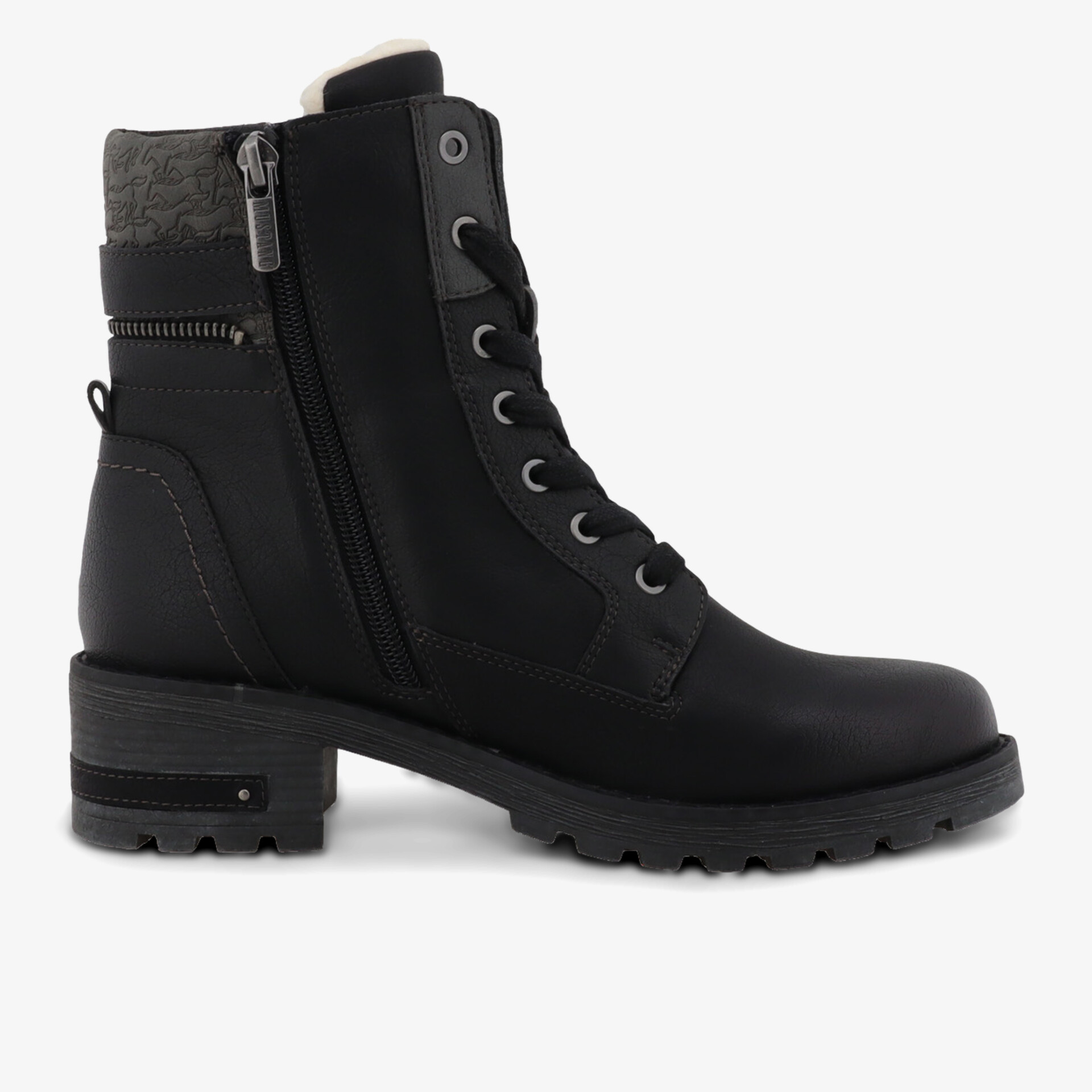 MUSTANG Damen Schnürstiefeletten schwarz