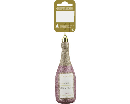 Kerstdecoratie ginfles roze goud