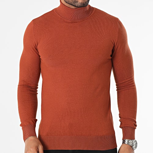 Pull Col Roulé Marron