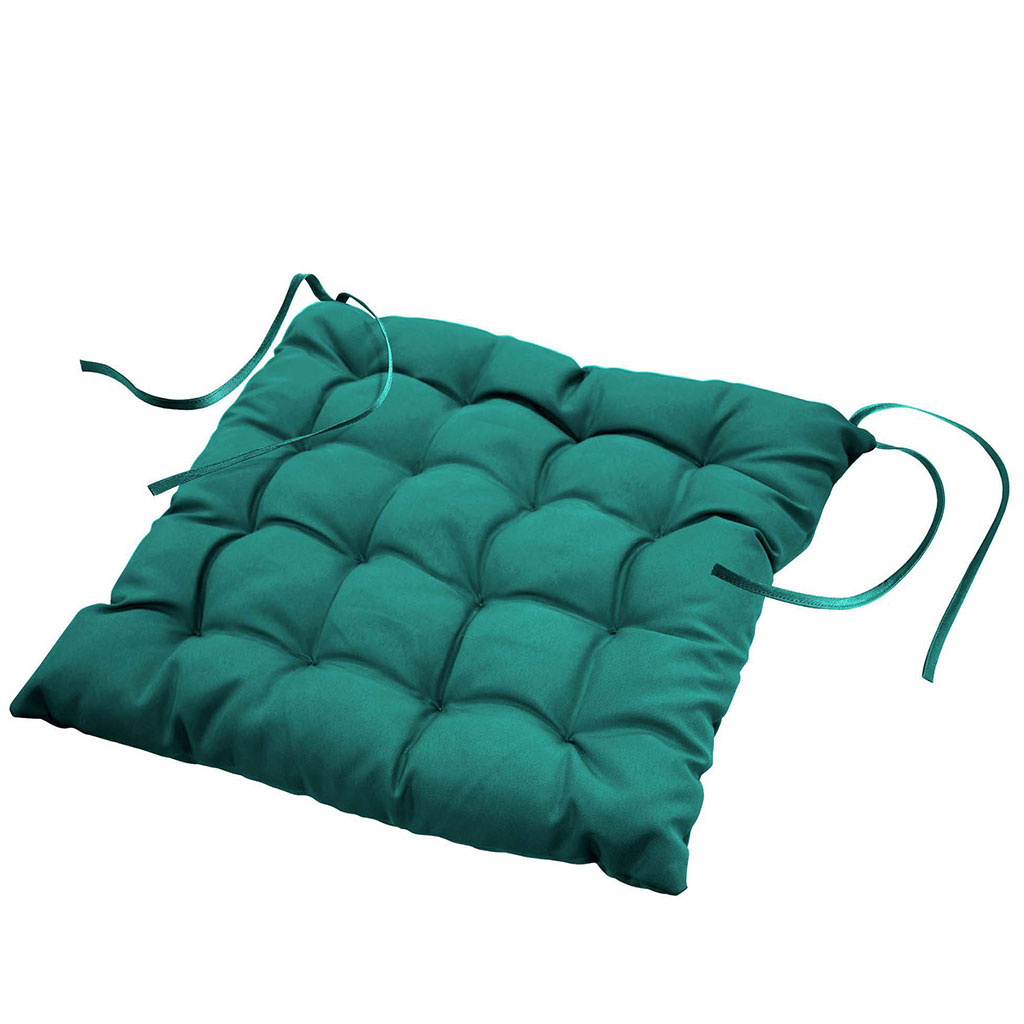 Galette de chaise en polyester ESSENTIEL émeraude 40x40cm