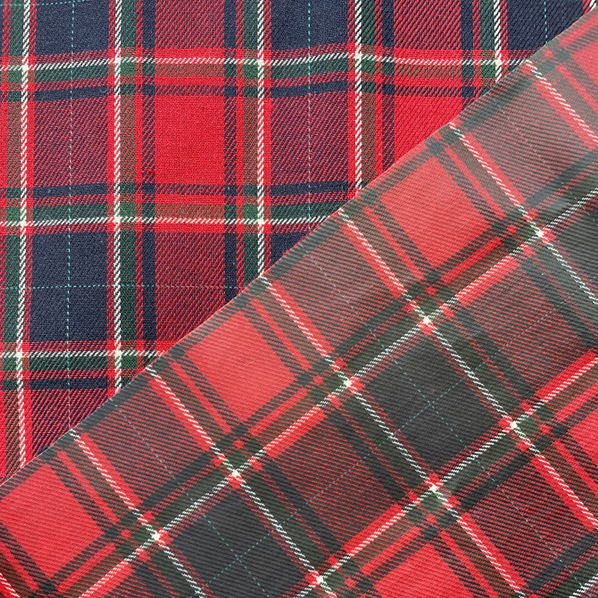 Tissu Enduit Au Mètre Tartan Rouge