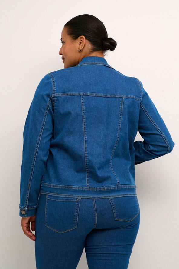 Kaffe Curve KCvicka Jeans Jacket Medium blue washed denim