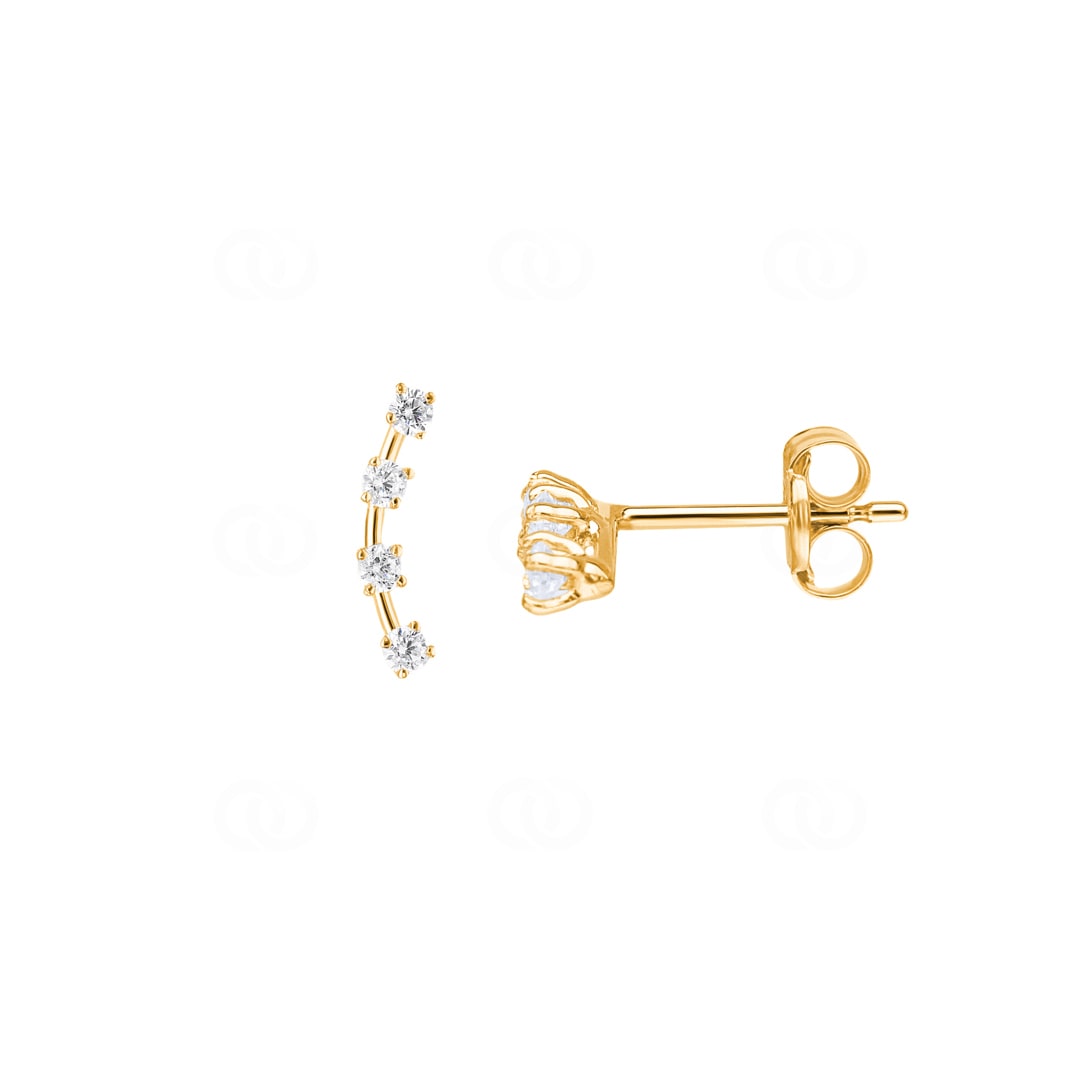 Ohrstecker 750/18 K Gelbgold mit Zirkonia