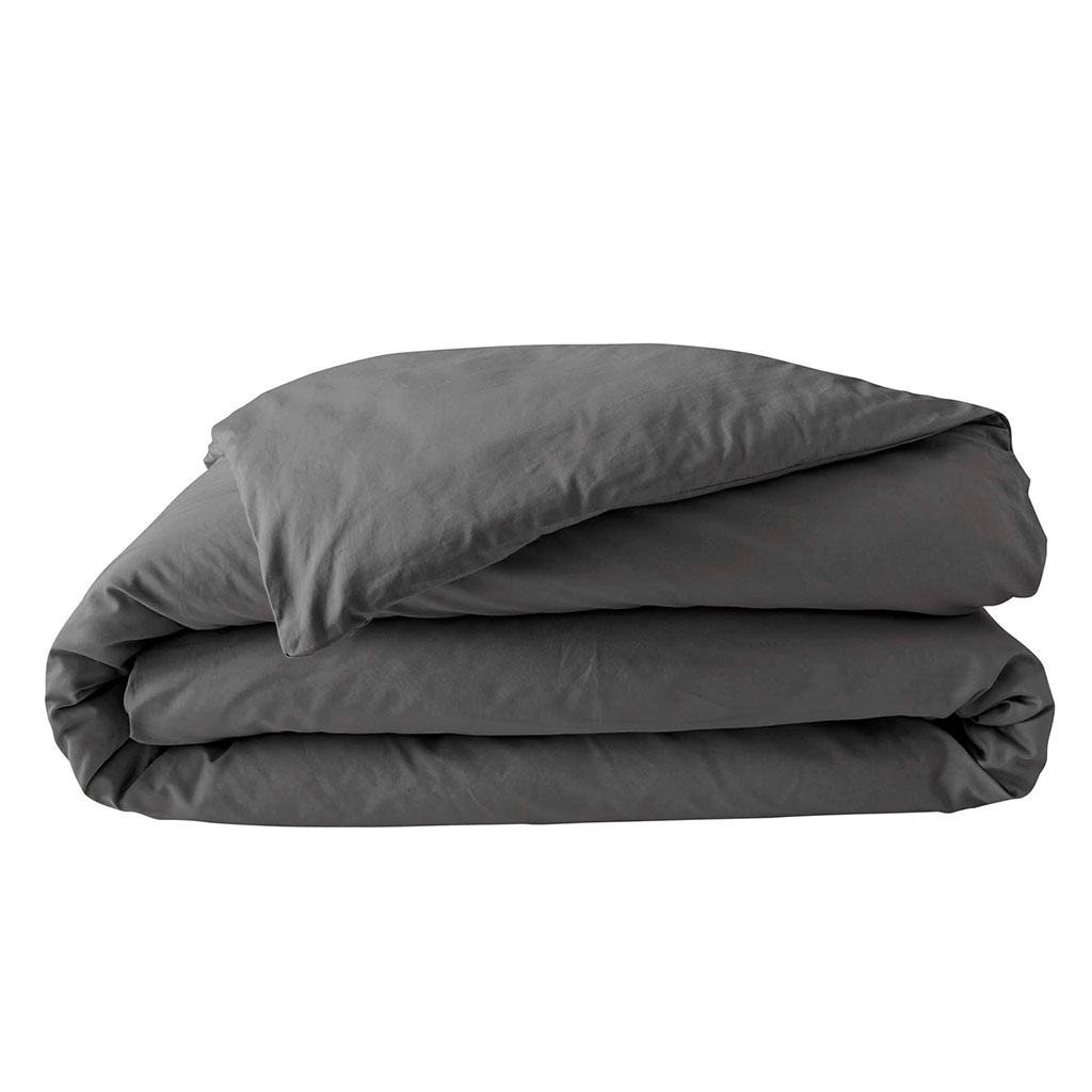 Housse de couette percale acier 220x240cm