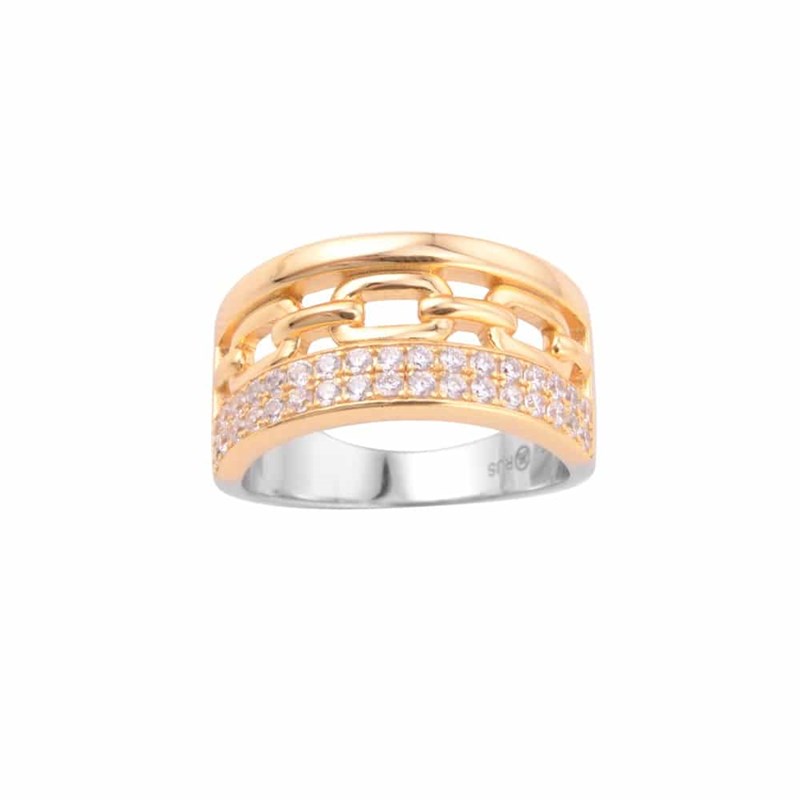 Bague Argent Doré Sissi Zirconium Blanc