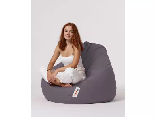 Pouf poire gris fumé Premium XXL