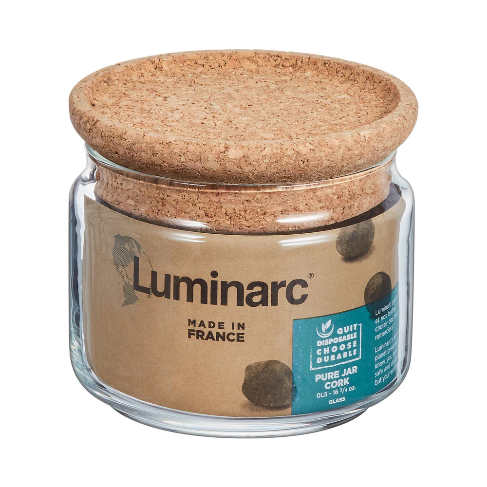 Bocal pur jar avec couvercle en liège 0,5 l Luminarc