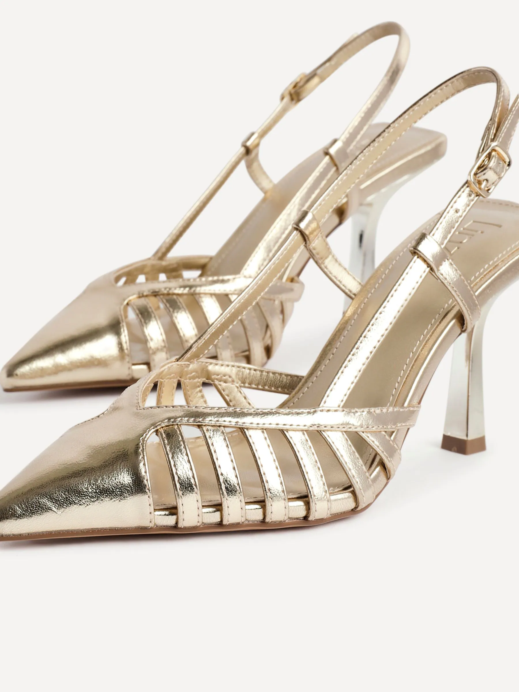 Goud - Linzi Alias Cut Out Slingback Court Heels