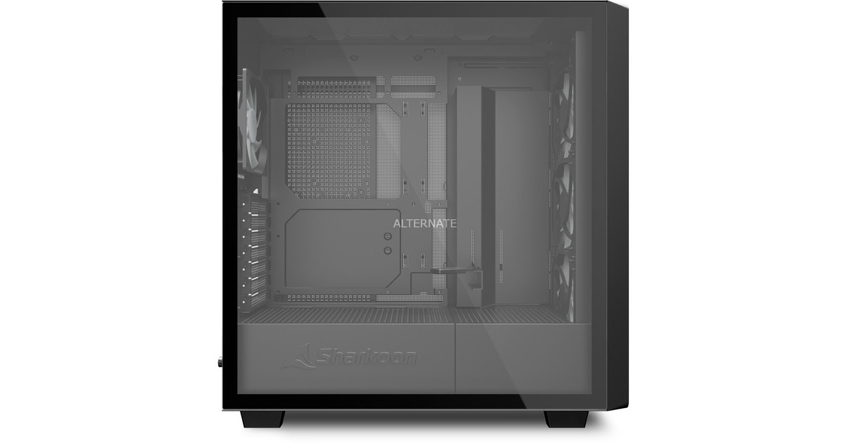 SharkoonRebel C70G RGB midi tower behuizing  (Zwart | 2x USB-A | 1x USB-C | RGB | Tempered Glass)