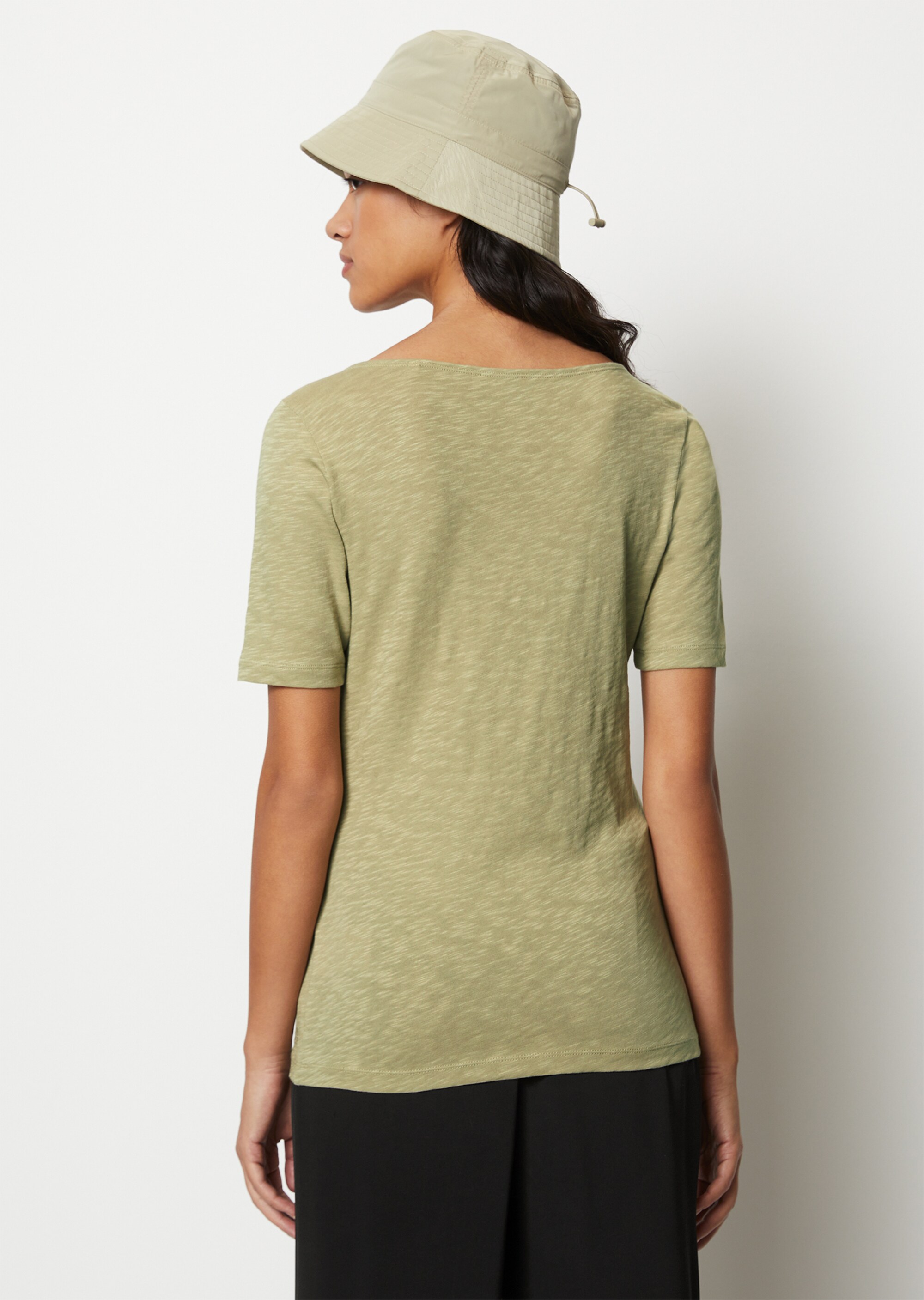 U-Boot-T-Shirt regularaus softem Slub-Jersey