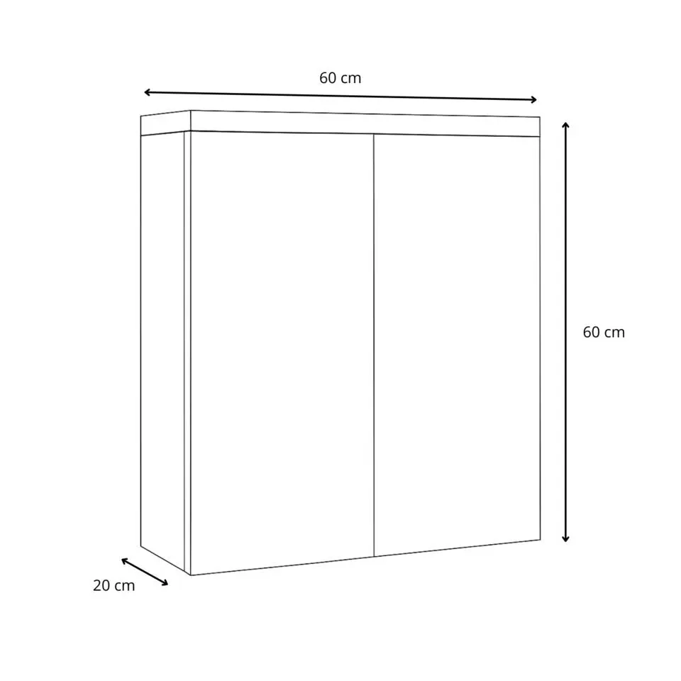 Badplaats Spiegelkast Toledo 60 x 20 x 60 cm - Eiken - Badkamerkast Badkamer