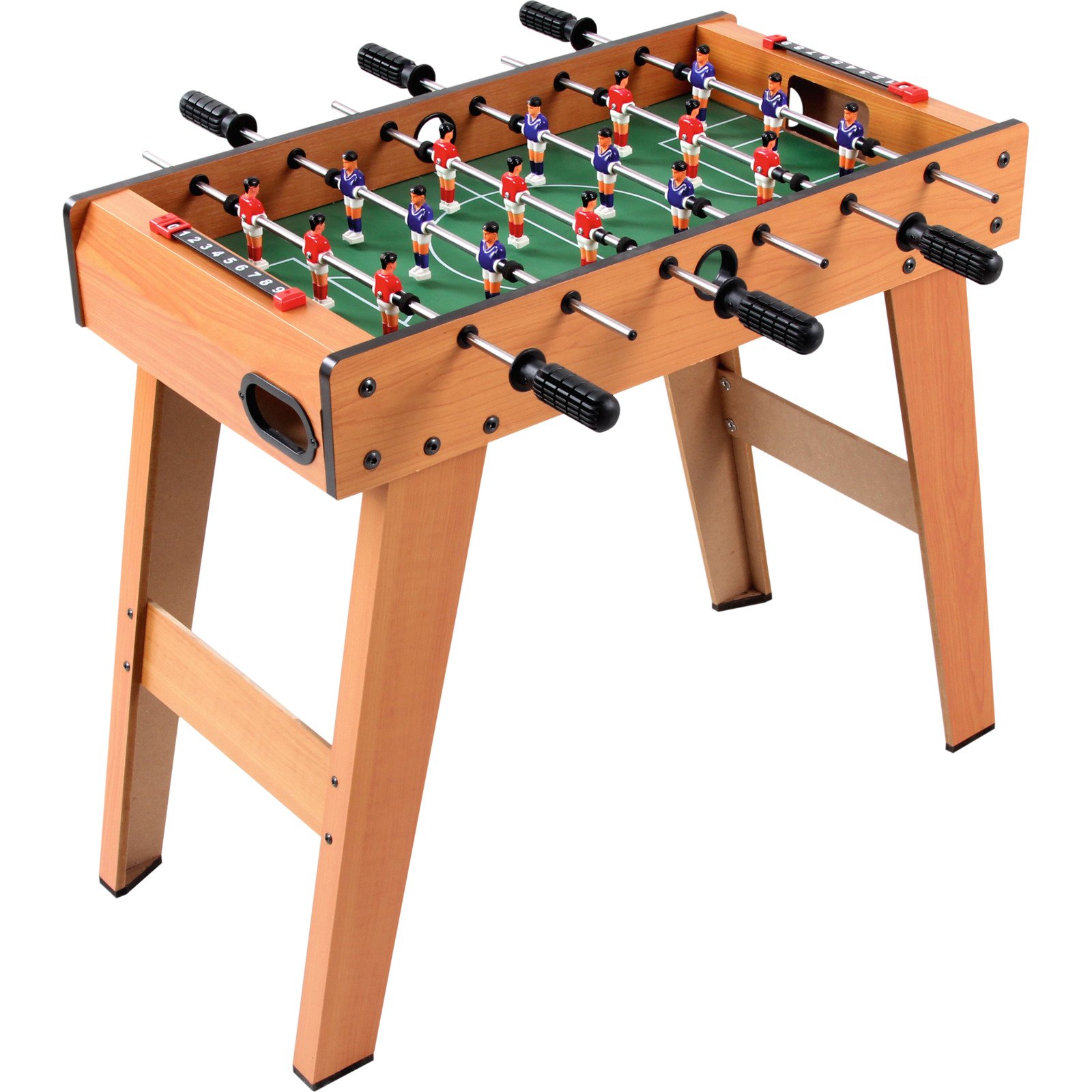 Fussballtisch aus Holz mit Füssen