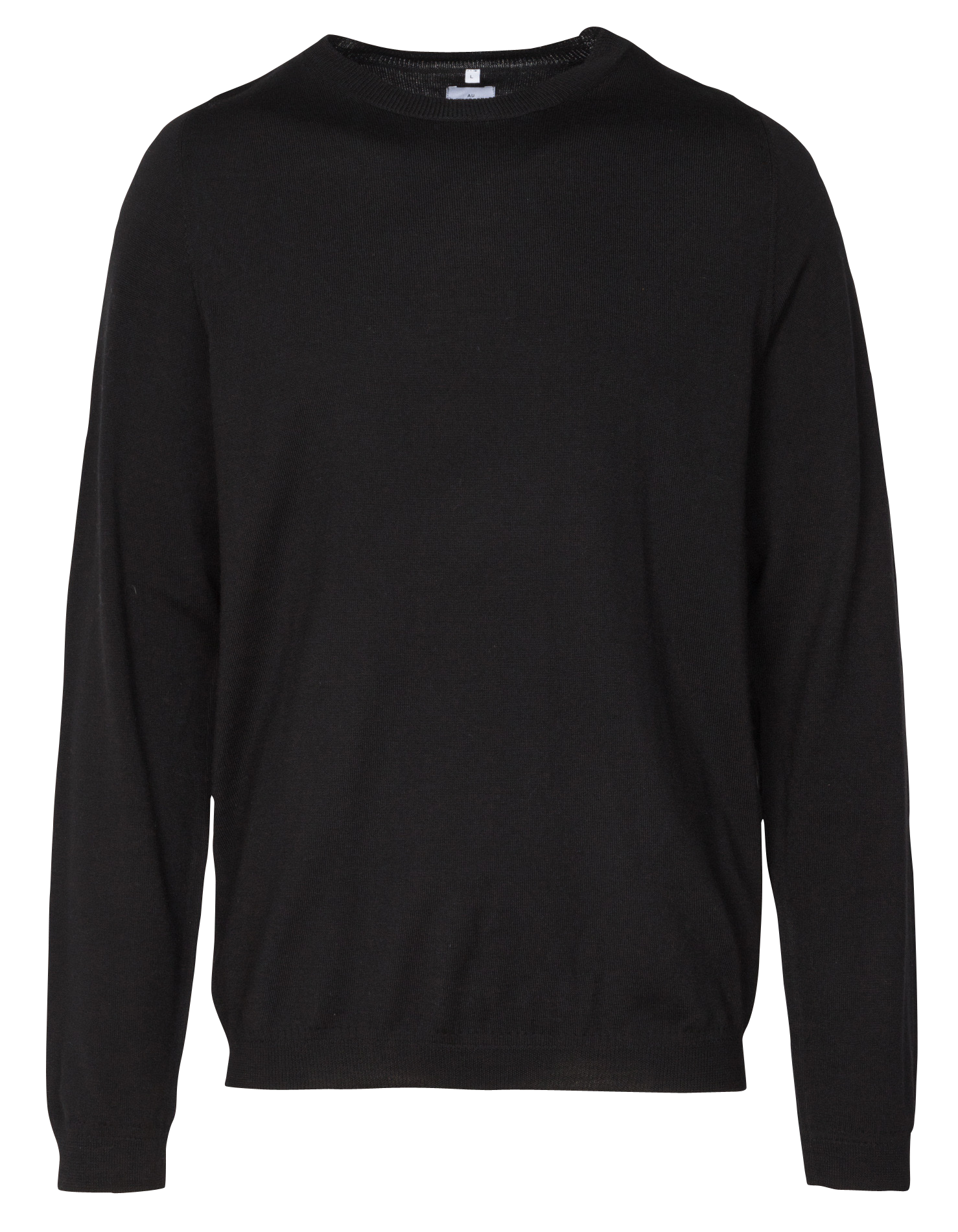 FLEX - Pull col rond regular-fit en laine | Noir