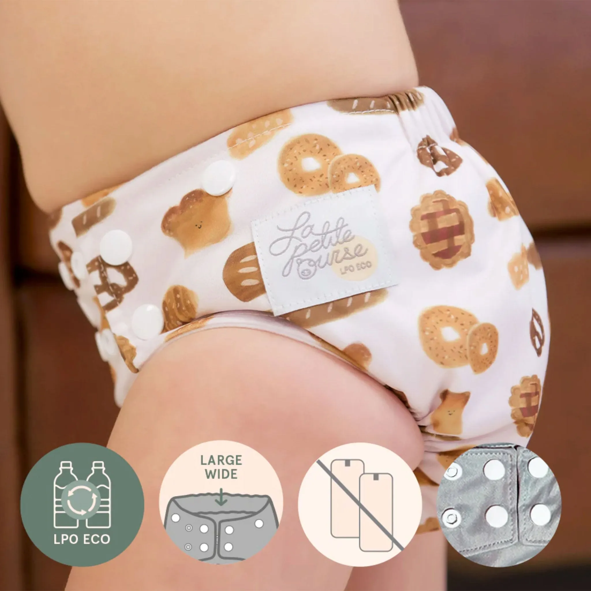 La Petite Ourse Couche Lavable Élastique Large 10-35lb - Boulangerie